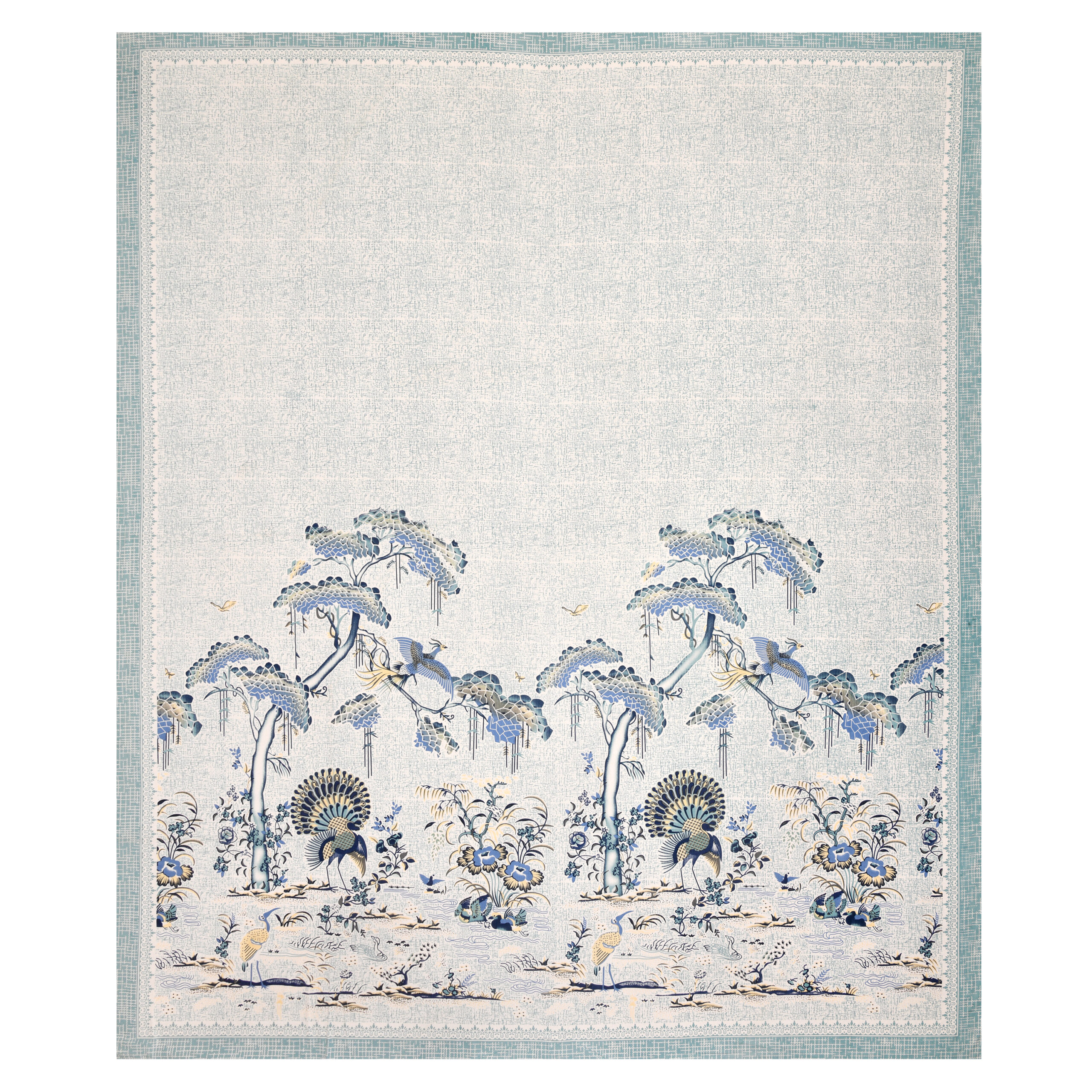 Green And Beige Block Print Cotton Double Bedsheet | CastileIndia - Image 6